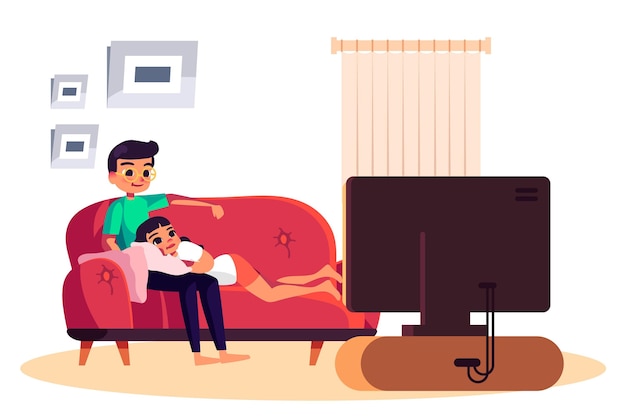 People enjoying IPTV streaming entertainment at home together